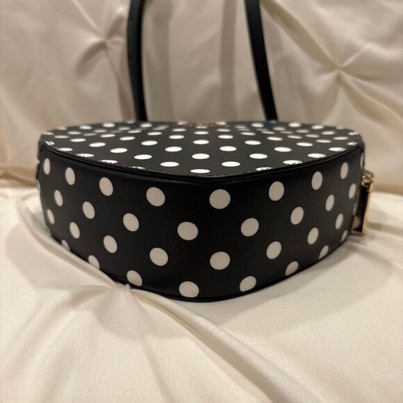 Kate Spade New York Polka Dot Black Love Shack Heart Crossbody Purse NWOT 🖤 - Picture 7 of 12
